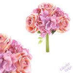 Kytice růže a hortenzie